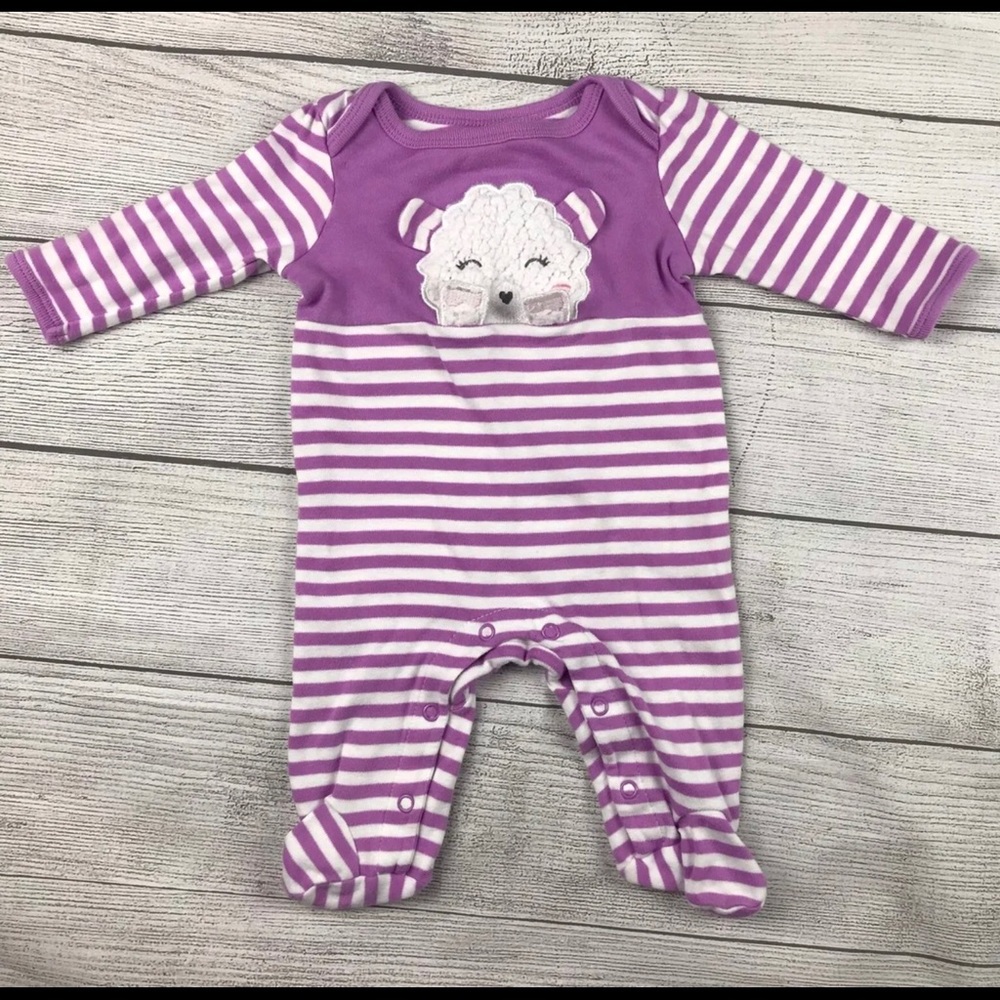 Girls Footed Sleeper Size 0-3 Mos